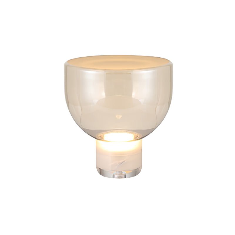 Modern Glass Cone Diffuser Table Lamp Elegant Ambient Desk Lighting for Bedroom and Living Room