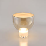 Modern Glass Cone Diffuser Table Lamp Elegant Ambient Desk Lighting for Bedroom and Living Room