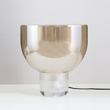 Modern Glass Cone Diffuser Table Lamp Elegant Ambient Desk Lighting for Bedroom and Living Room