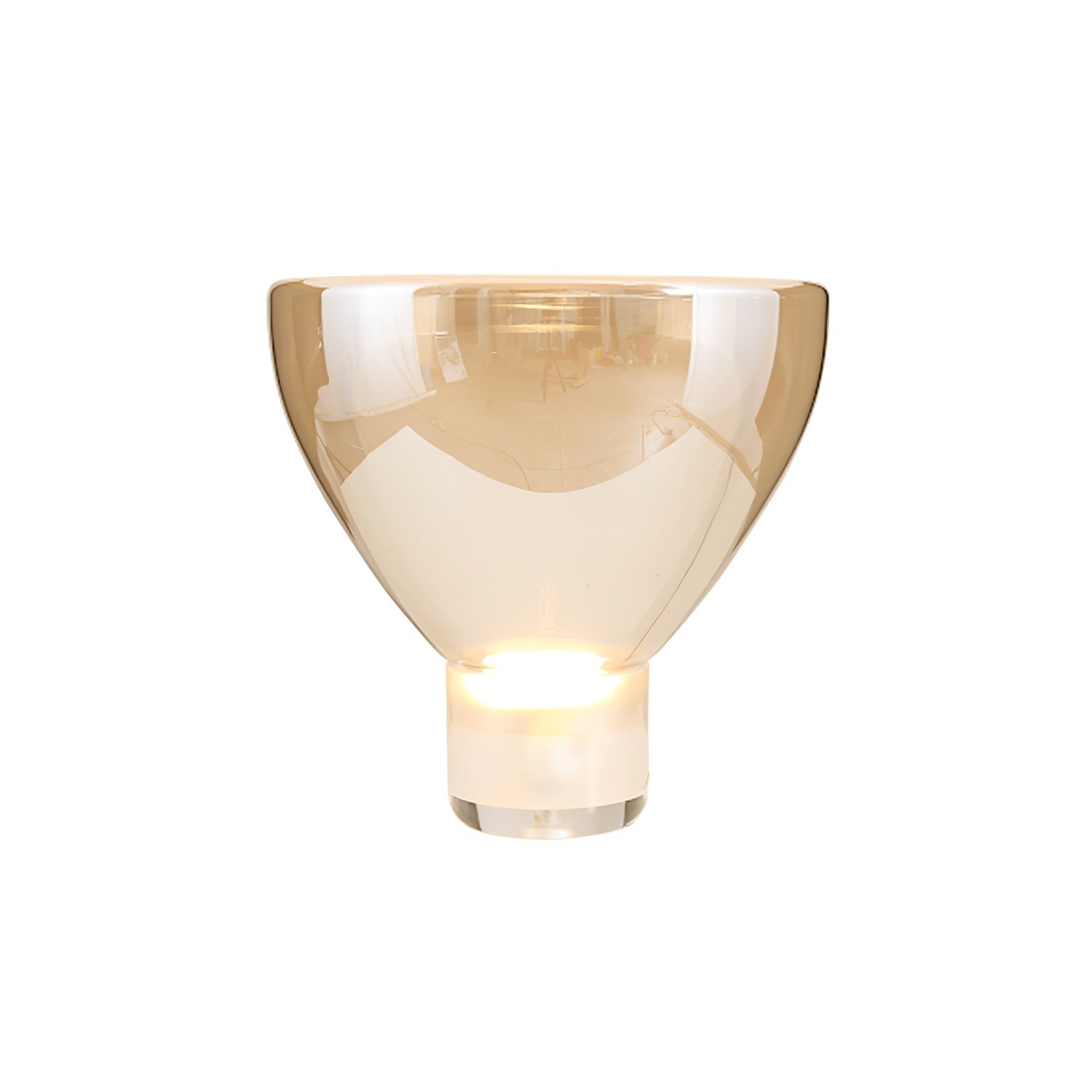 Modern Glass Cone Diffuser Table Lamp Elegant Ambient Desk Lighting for Bedroom and Living Room