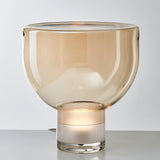 Modern Glass Cone Diffuser Table Lamp Elegant Ambient Desk Lighting for Bedroom and Living Room