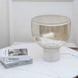 Modern Glass Cone Diffuser Table Lamp Elegant Ambient Desk Lighting for Bedroom and Living Room