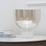 Modern Glass Cone Diffuser Table Lamp Elegant Ambient Desk Lighting for Bedroom and Living Room