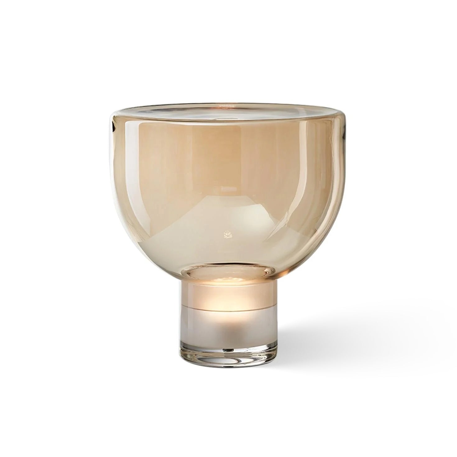 Modern Glass Cone Diffuser Table Lamp Elegant Ambient Desk Lighting for Bedroom and Living Room