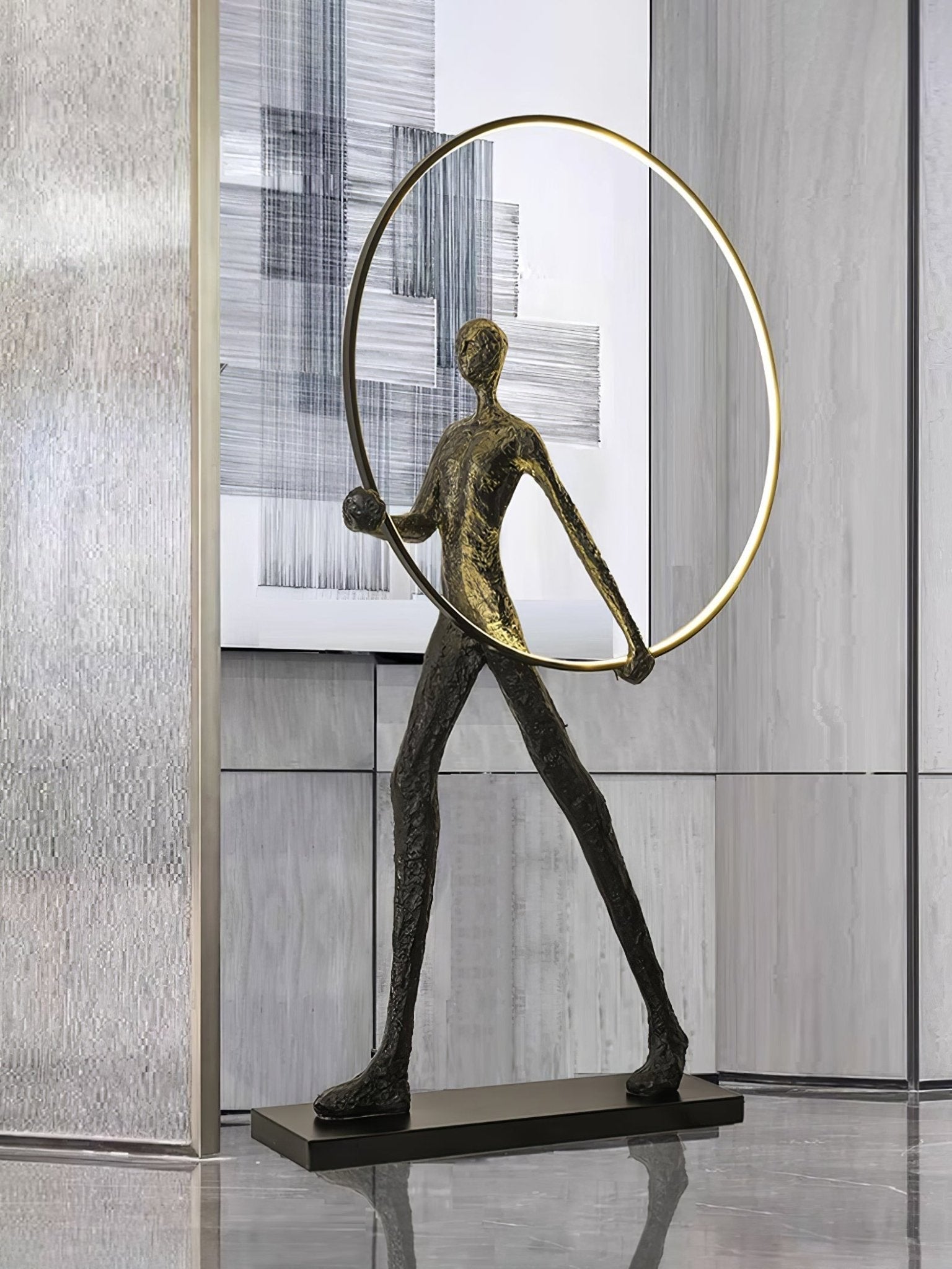 Aeon Sculpture Minimalist Art Floor Lamp Modern Tall LED Standing Light for Home Decor