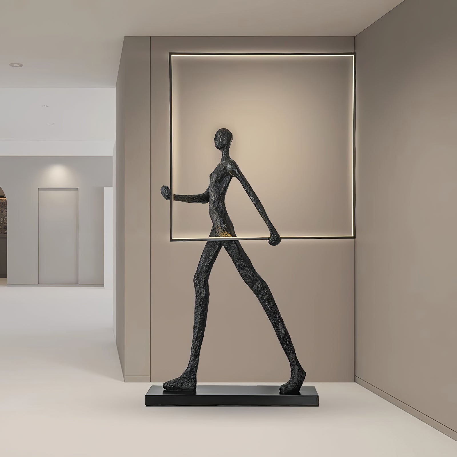 Aeon Sculpture Minimalist Art Floor Lamp Modern Tall LED Standing Light for Home Decor