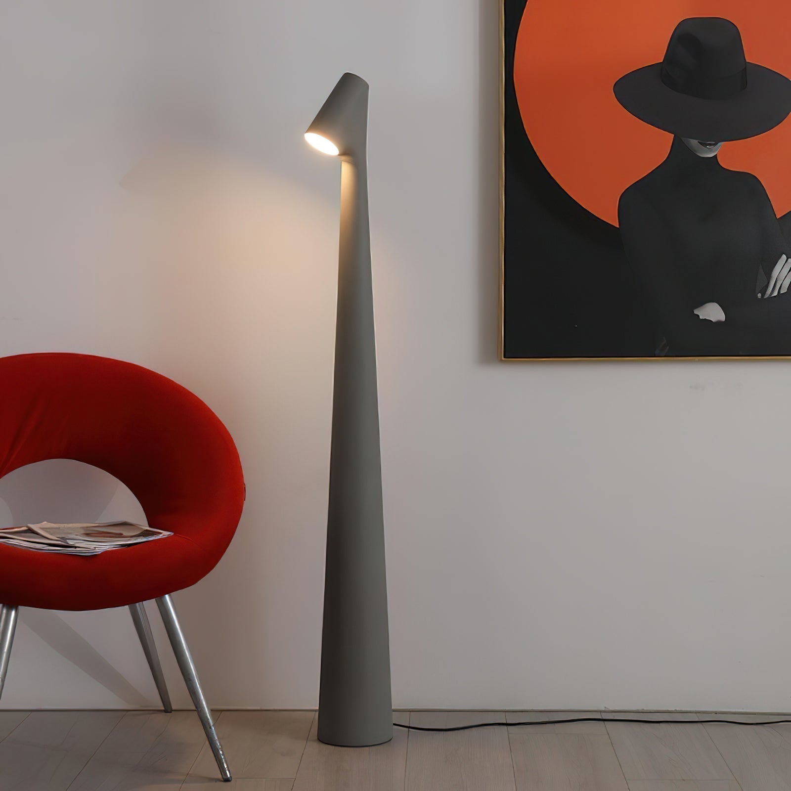 Geometric Resin Floor Lamp Minimalist Reading Light for Modern Interiors