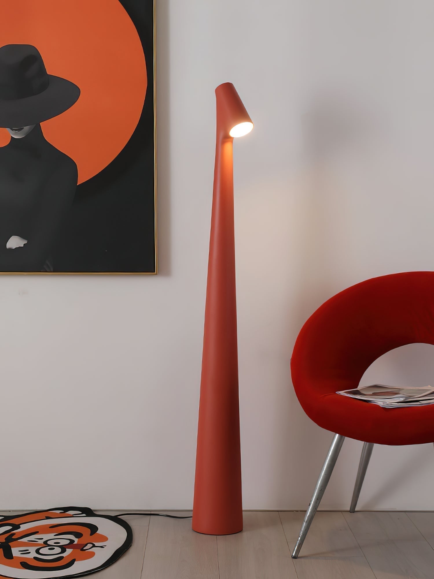 Geometric Resin Floor Lamp Minimalist Reading Light for Modern Interiors