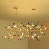 Modern Agate Flake Crown Chandelier Natural Onyx Stone Pendant Light in Gold