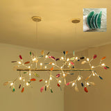 Modern Agate Flake Crown Chandelier Natural Onyx Stone Pendant Light in Gold