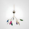 Modern Agate Flake Crown Chandelier Natural Onyx Stone Pendant Light in Gold