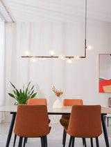 modern-linear-chandelier-with-clear-glass-globe-shades-for-geometric-dining-room-lighting