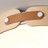 Modern Natural Wood LED Flush Mount Ceiling Light Fixture with Wabi Sabi Minimalist Design
