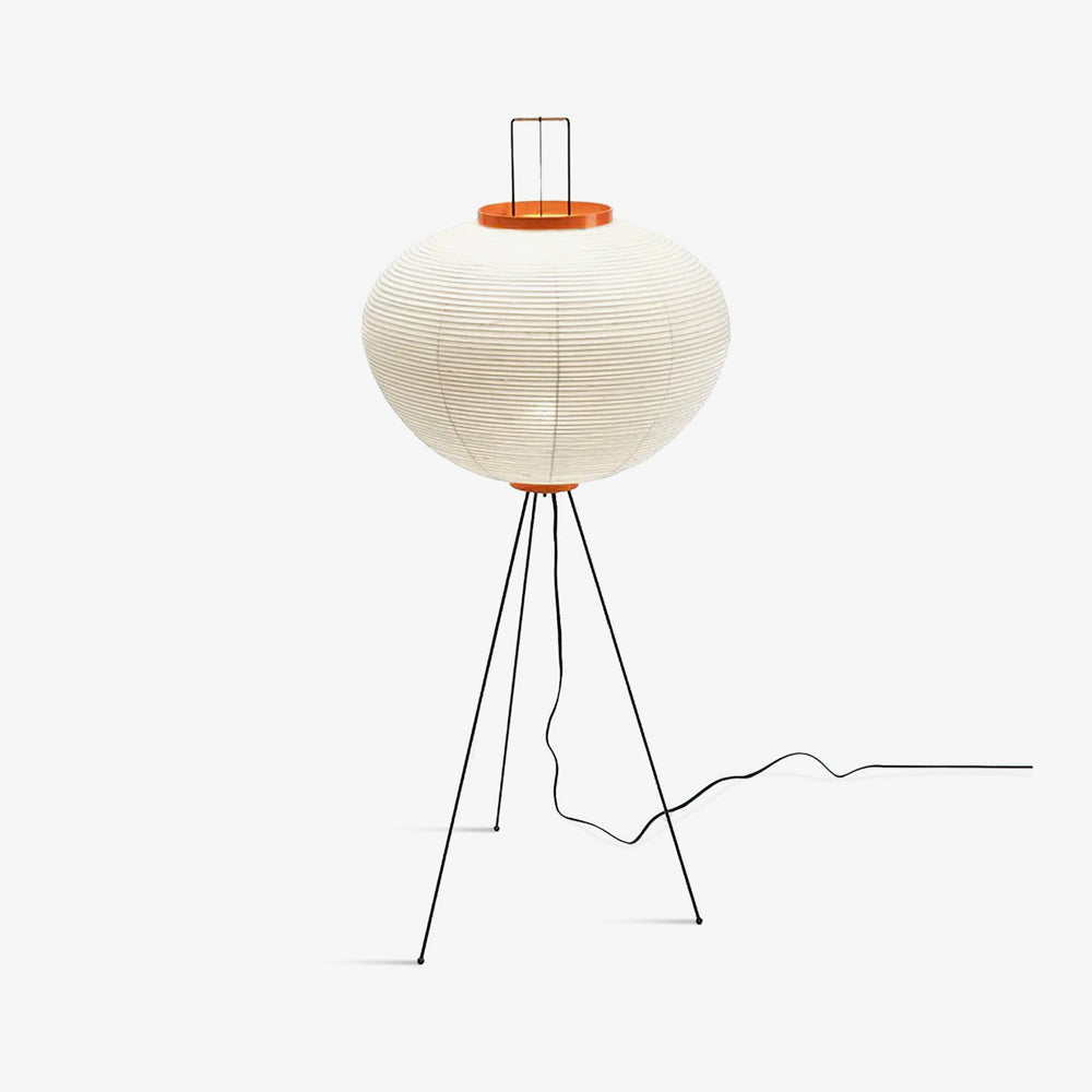 Japanese Rice Paper Floor Lamp Sculptural Mulberry Paper Standing Lantern Lighting