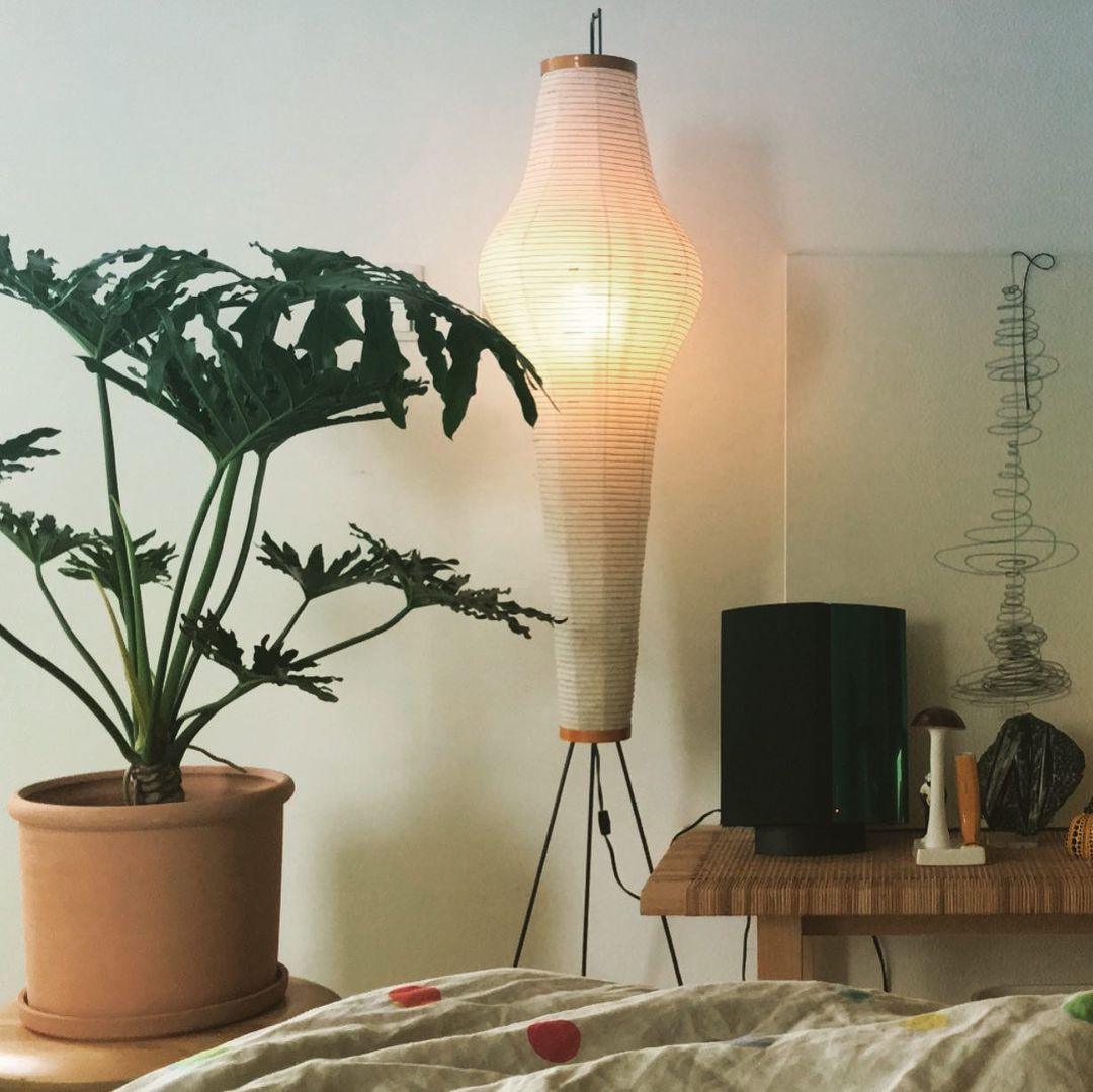 Japanese Rice Paper Floor Lamp Sculptural Mulberry Paper Standing Lantern Lighting