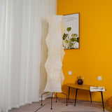 Japanese Rice Paper Floor Lamp Sculptural Mulberry Paper Standing Lantern Lighting