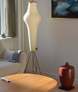 Japanese Rice Paper Floor Lamp Sculptural Mulberry Paper Standing Lantern Lighting