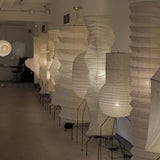 Japanese Rice Paper Floor Lamp Sculptural Mulberry Paper Standing Lantern Lighting