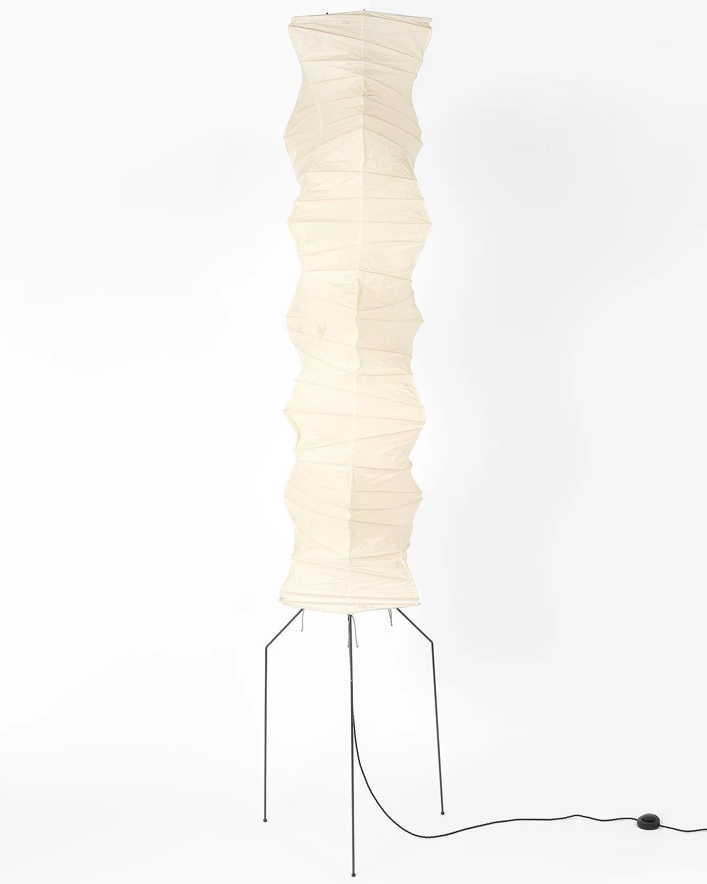 Japanese Rice Paper Floor Lamp Sculptural Mulberry Paper Standing Lantern Lighting