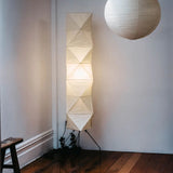 Japanese Rice Paper Floor Lamp Sculptural Mulberry Paper Standing Lantern Lighting