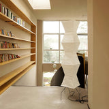 Japanese Rice Paper Floor Lamp Sculptural Mulberry Paper Standing Lantern Lighting