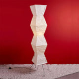 Japanese Rice Paper Floor Lamp Sculptural Mulberry Paper Standing Lantern Lighting