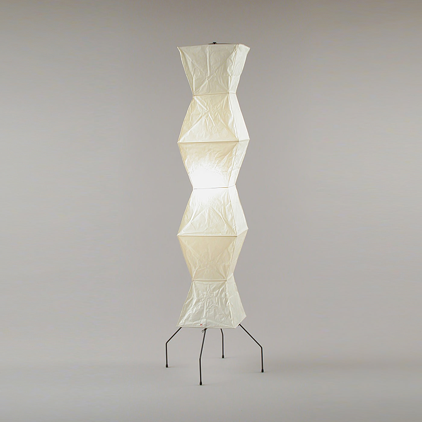 Japanese Rice Paper Floor Lamp Sculptural Mulberry Paper Standing Lantern Lighting