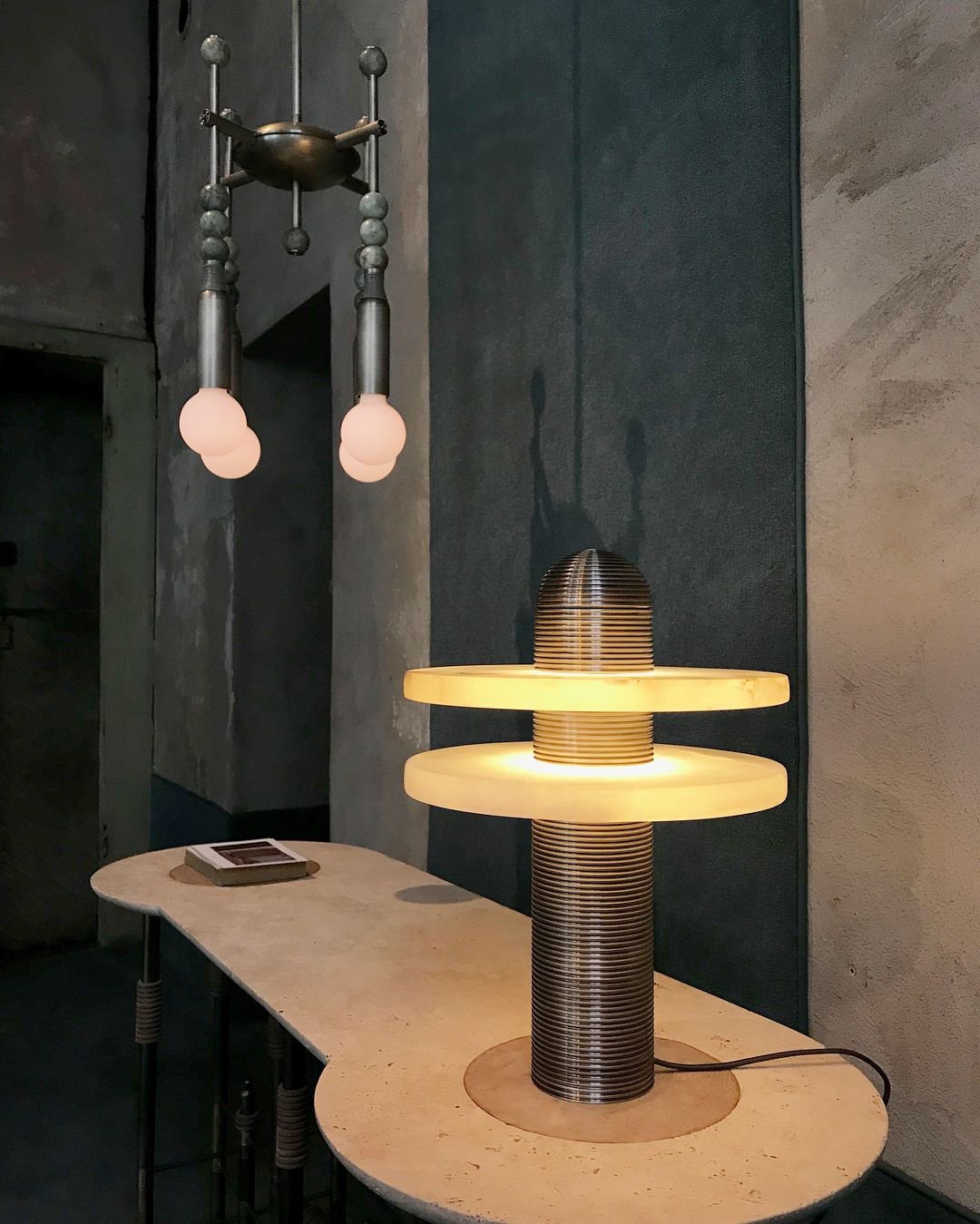 Modern Alabaster Comet LED Table Lamp for Luxury Bedroom and Office Lighting