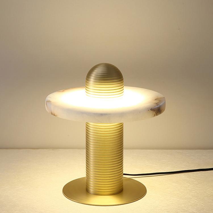Modern Alabaster Comet LED Table Lamp for Luxury Bedroom and Office Lighting