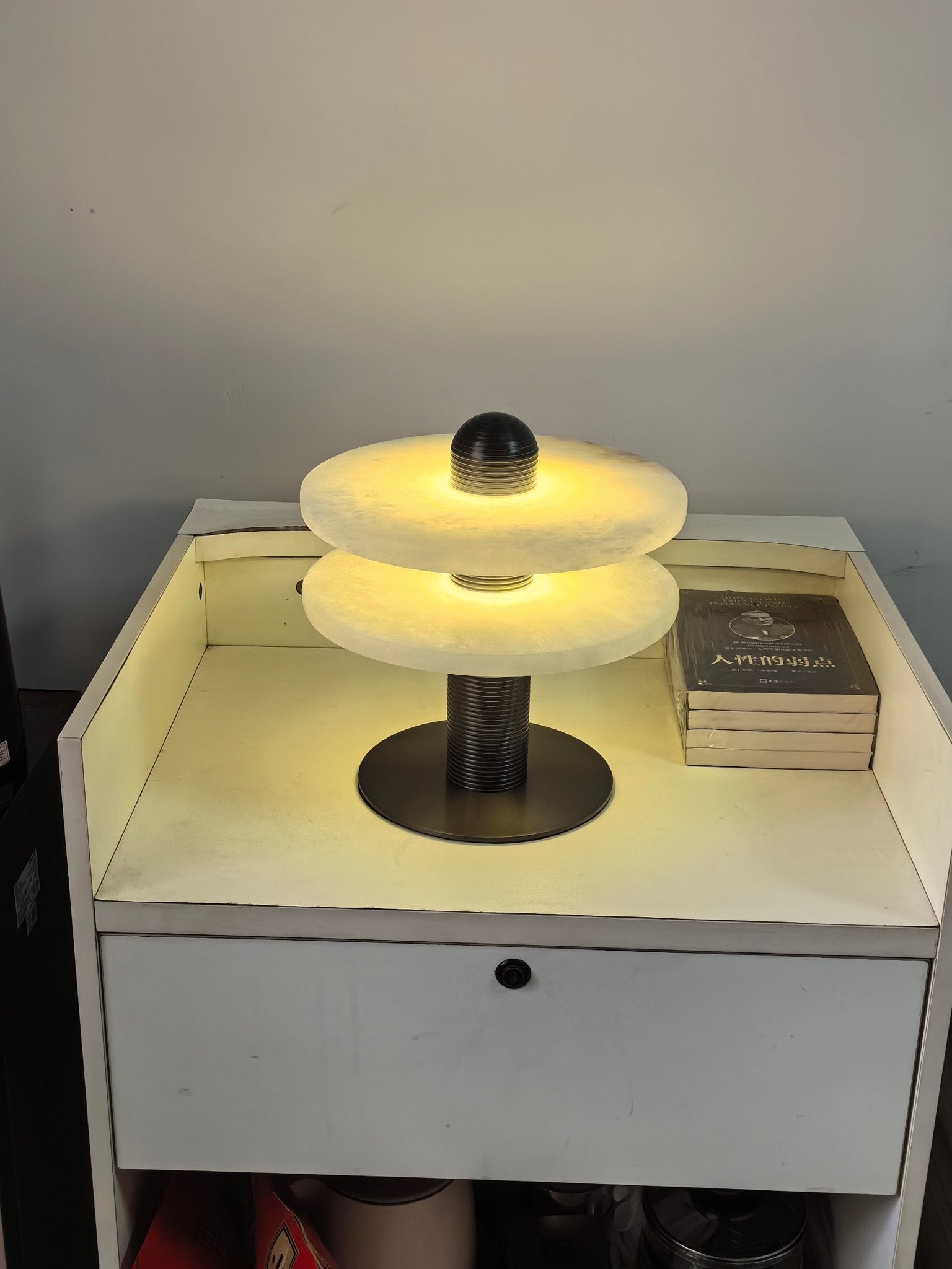 Modern Alabaster Comet LED Table Lamp for Luxury Bedroom and Office Lighting