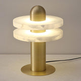 Modern Alabaster Comet LED Table Lamp for Luxury Bedroom and Office Lighting