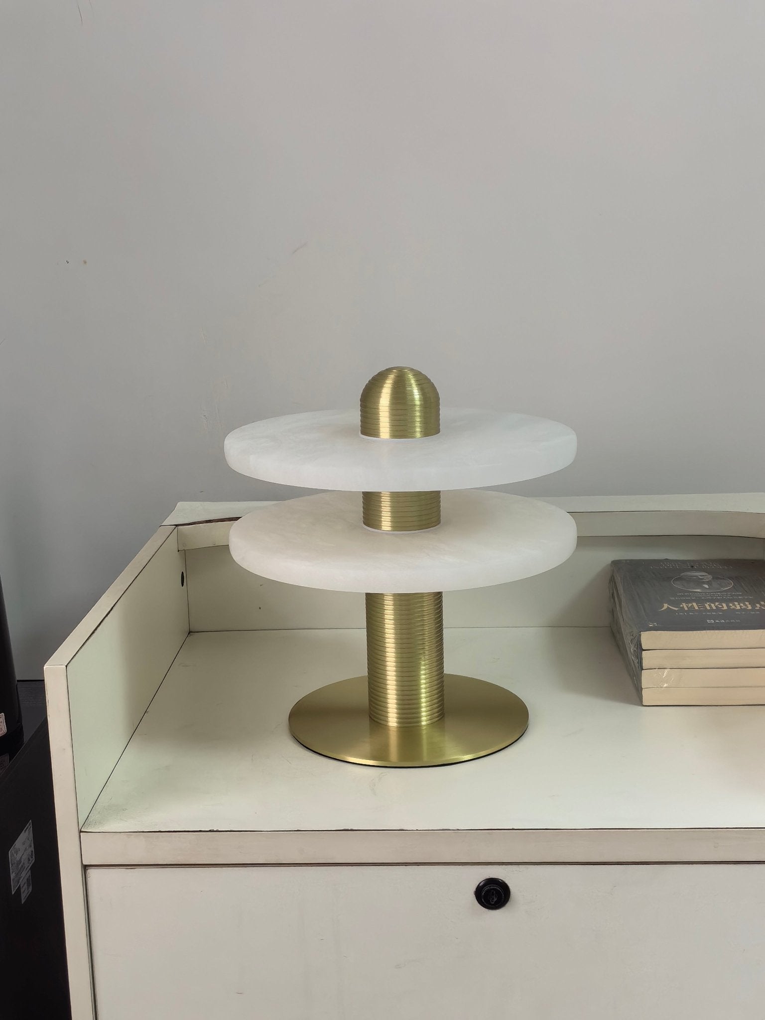 Modern Alabaster Comet LED Table Lamp for Luxury Bedroom and Office Lighting