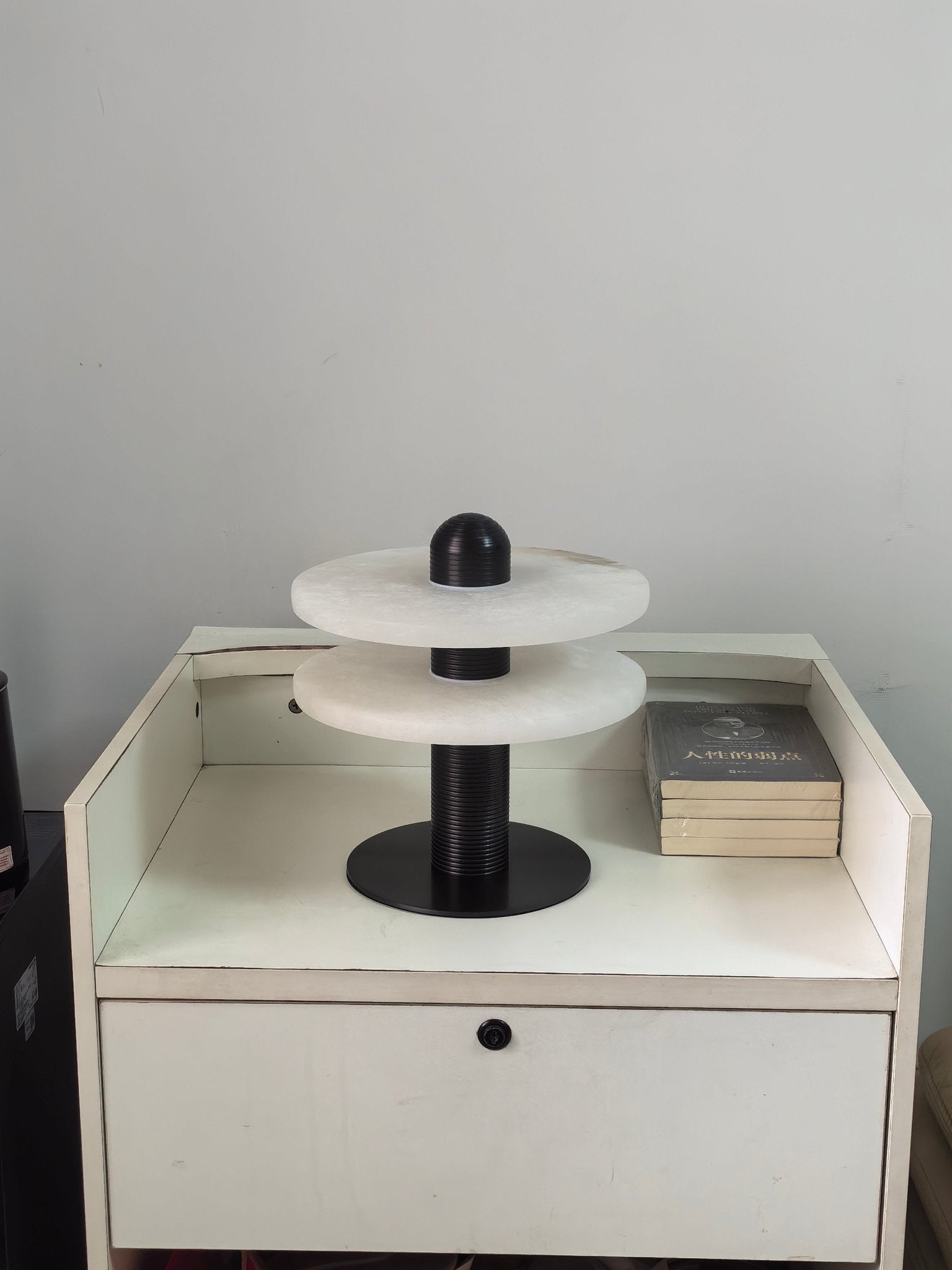 Modern Alabaster Comet LED Table Lamp for Luxury Bedroom and Office Lighting