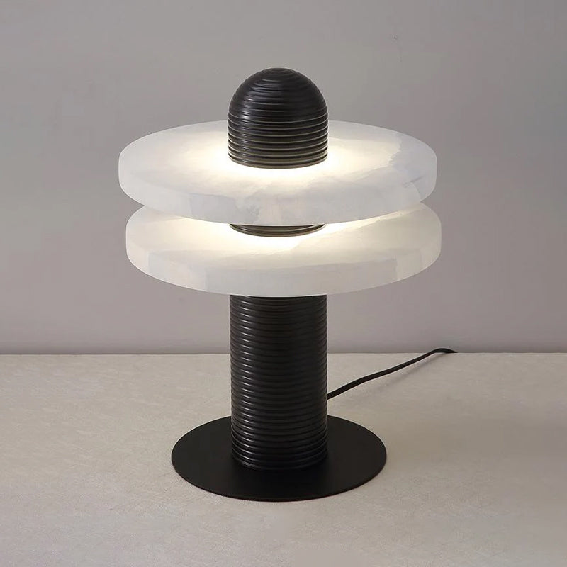 Modern Alabaster Comet LED Table Lamp for Luxury Bedroom and Office Lighting