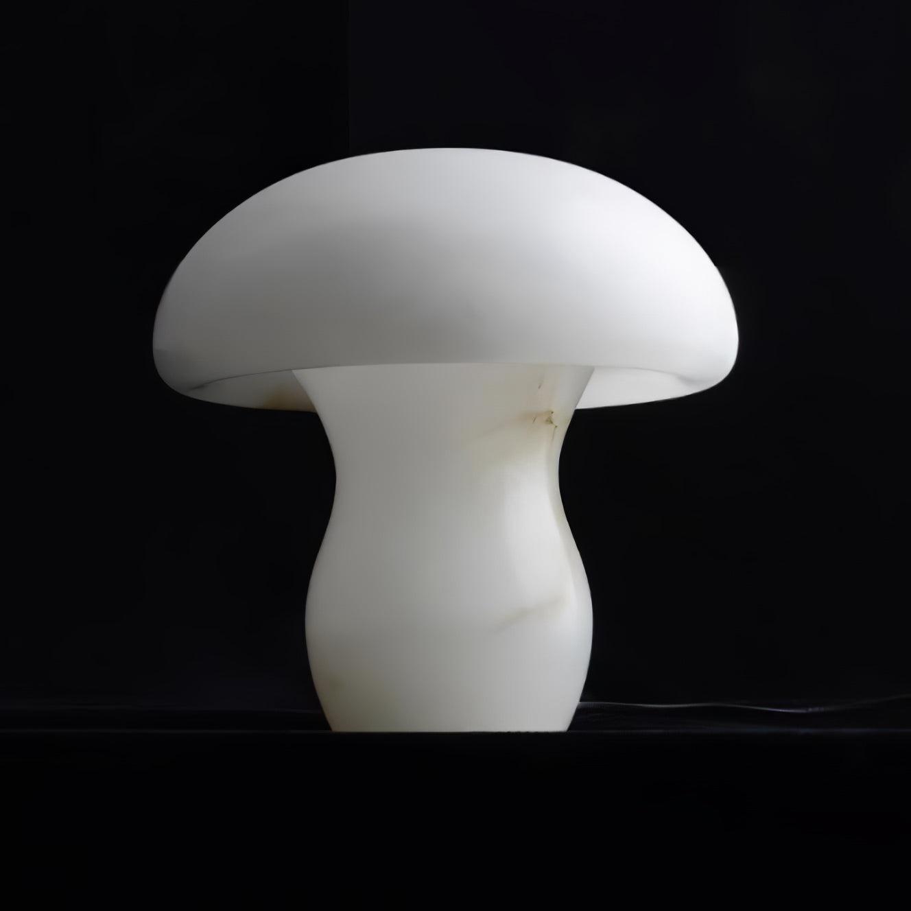 Natural Alabaster Stone Mushroom Table Lamp for Modern Bedroom and Office Decor
