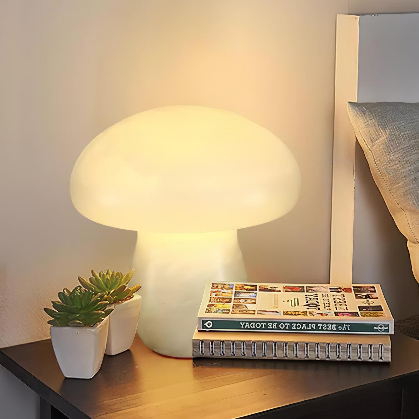 Natural Alabaster Stone Mushroom Table Lamp for Modern Bedroom and Office Decor