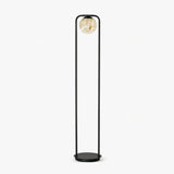 Modern Alabaster Tribeca Standing Floor Lamp with Natural Stone Shade and Black Metal Frame