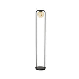 Modern Alabaster Tribeca Standing Floor Lamp with Natural Stone Shade and Black Metal Frame