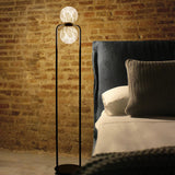 Modern Alabaster Tribeca Standing Floor Lamp with Natural Stone Shade and Black Metal Frame