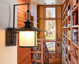 classic-brown-iron-outdoor-wall-lantern-sconce-with-white-glass-shade-for-entryway