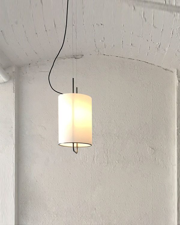 modern-geometric-pendant-light-with-white-fabric-cylindrical-shade-and-gold-metal-finish