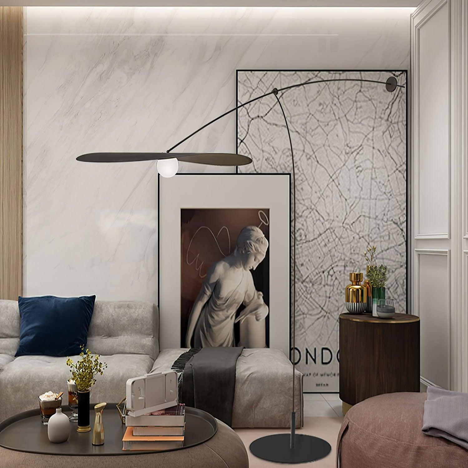 Alonso Modern Metal Torchiere Floor Lamp Minimalist Standing Reading Light