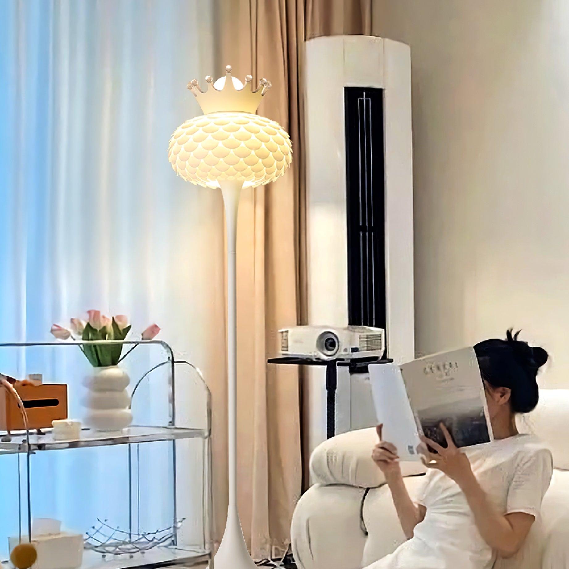Modern Aluvia Crown Torchiere Floor Lamp for Elegant Indoor Home Lighting