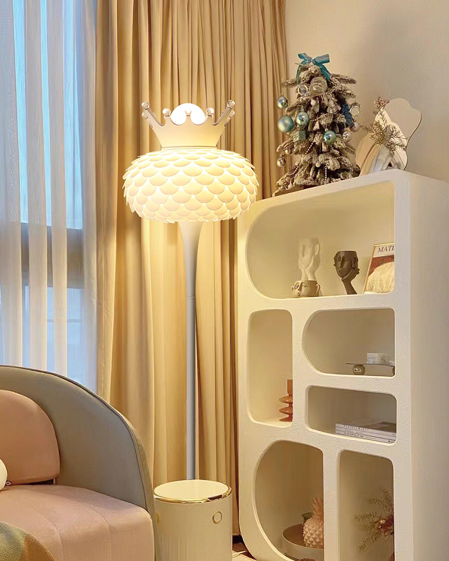 Modern Aluvia Crown Torchiere Floor Lamp for Elegant Indoor Home Lighting