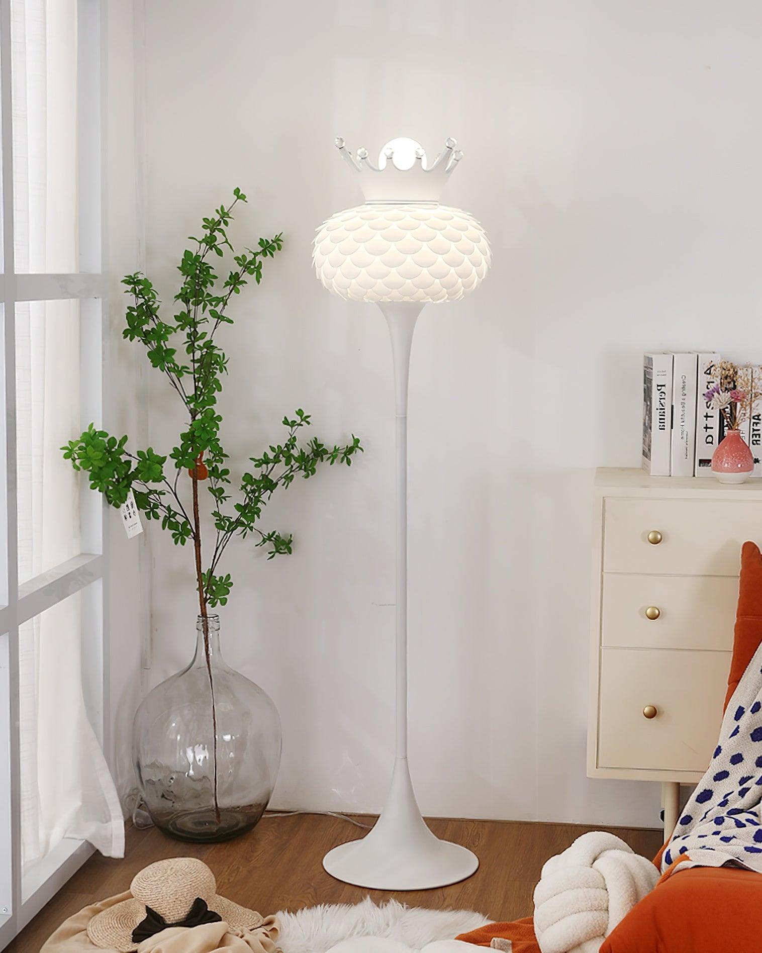 Modern Aluvia Crown Torchiere Floor Lamp for Elegant Indoor Home Lighting