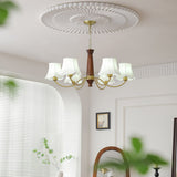 modern-conical-fabric-chandelier-with-brass-and-walnut-wood-accents-for-living-room