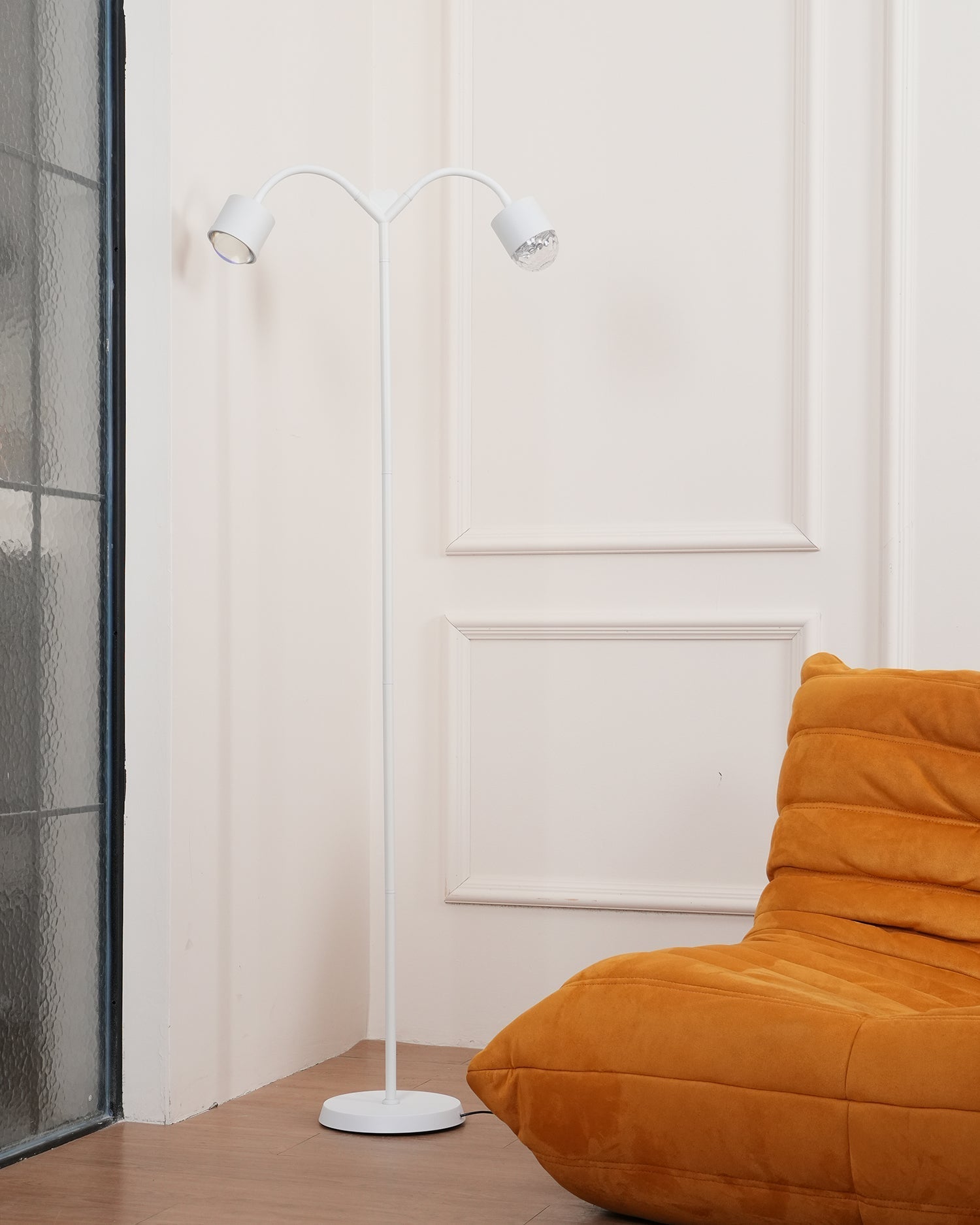 Modern Ripple and Sunset Red Ambient Floor Lamp Contemporary LED Standing Accent Light