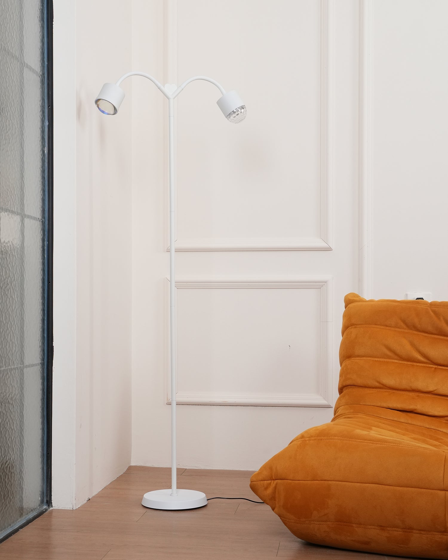 Modern Ripple and Sunset Red Ambient Floor Lamp Contemporary LED Standing Accent Light