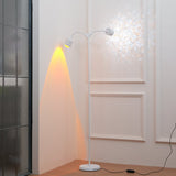 Modern Ripple and Sunset Red Ambient Floor Lamp Contemporary LED Standing Accent Light