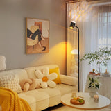 Modern Ripple and Sunset Red Ambient Floor Lamp Contemporary LED Standing Accent Light